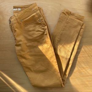 NWOT Mossimo Supply Mustard Skinny Jeans